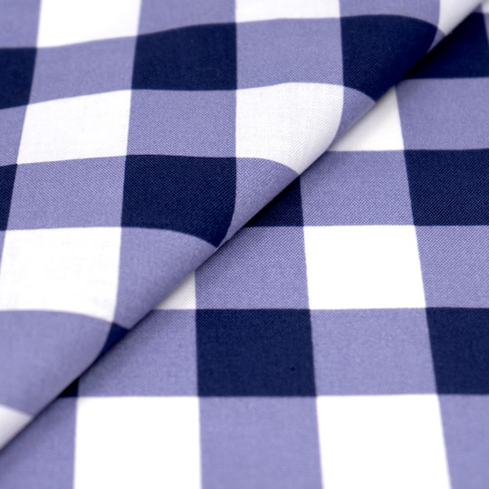 SINGER Patriotic Navy Gingham Cotton Fabric